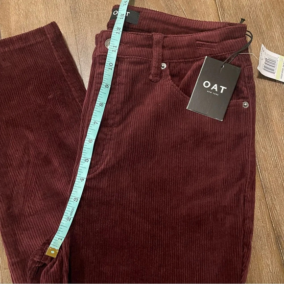 OAT NYC Corduroy Pant Women’s 30 High Rise Burgundy Skinny Leg Pant - Picture 3 of 14